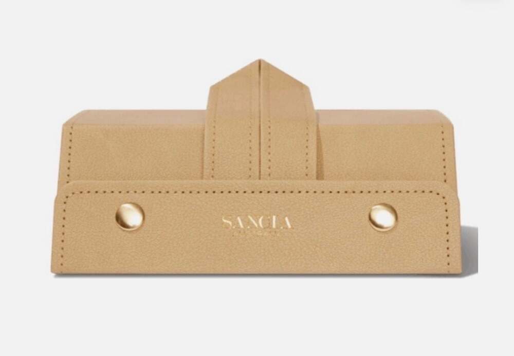 SANCIA Australia 3-Compartment Folding Sunglasses Travel Case in Sand